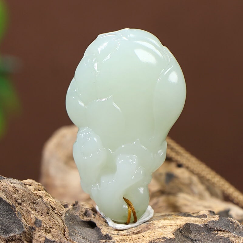 Hetian Jade Pendant - Yulan Flower - 5