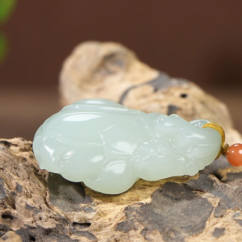 Hetian Jade Pendant - Yulan Flower - 6