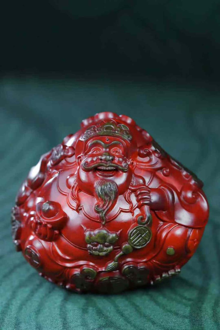 Nanhong Agate Hand-Carved Pendant - Fortune Taoism Deity: Title: Nanhong Agate Hand-Carved Pendant - Fortune Taoism Deity Origin: Chinese Date/Period: After2025 Materials: Nanhong Agate Dimensions: 47x52.5x28.5(mm) 1.85x2.07x1.12(inches) Weight 0.16