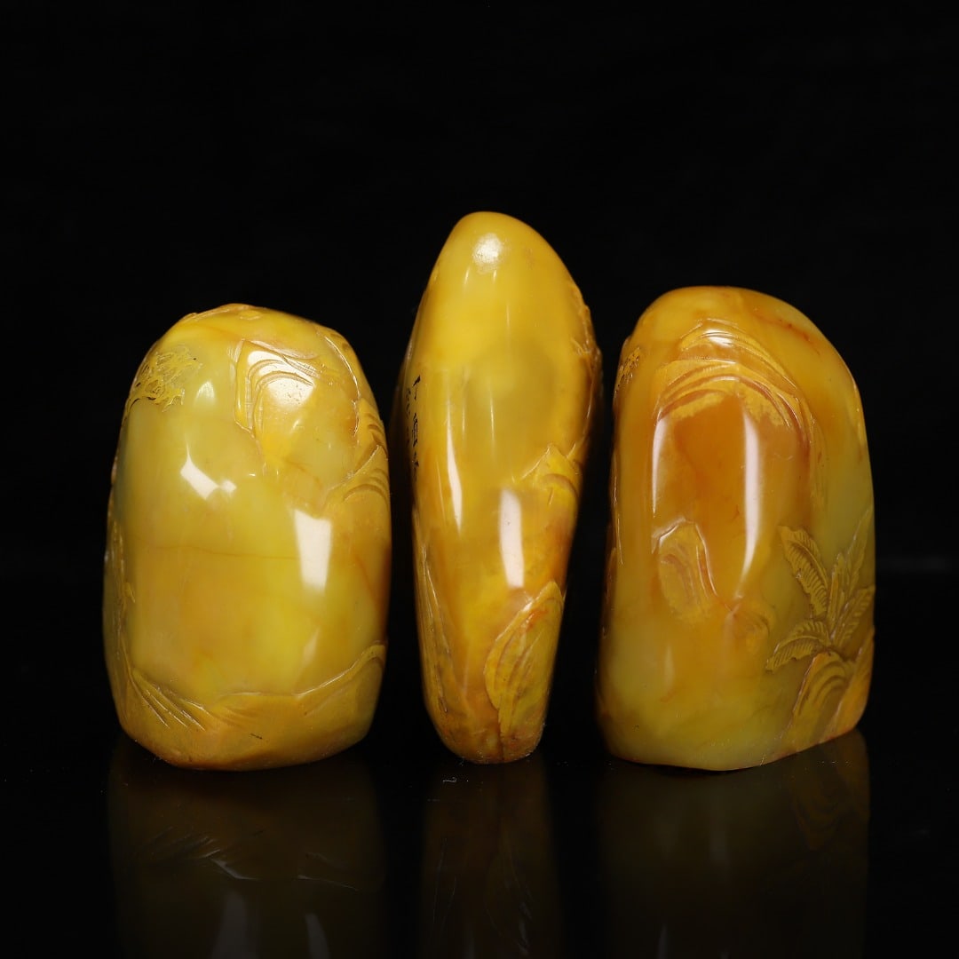 Tianhuang Shoushan Soapstone Hand-Carved Seal/Stamp Sages w Box - 2