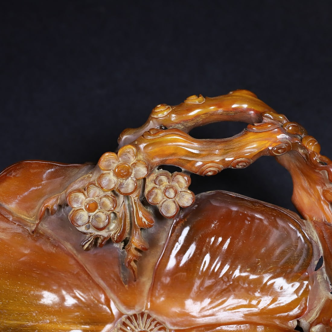 Ox Horn Hand-Carved Plum Blossom Brush Washer - 2