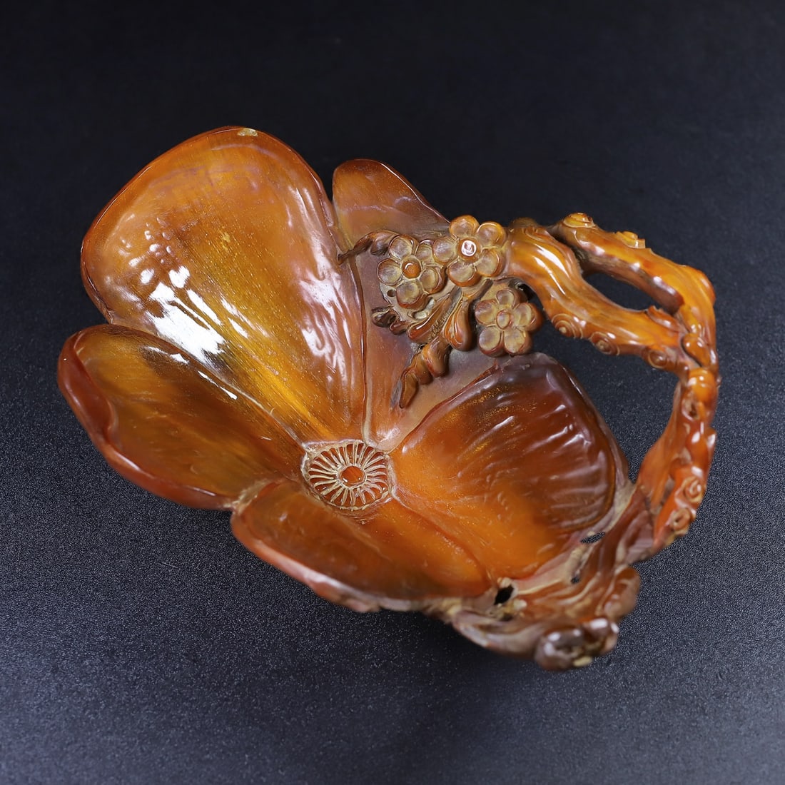 Ox Horn Hand-Carved Plum Blossom Brush Washer - 4