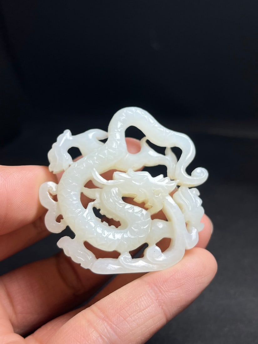 Hetian Jade Pendant - Dragon - 8
