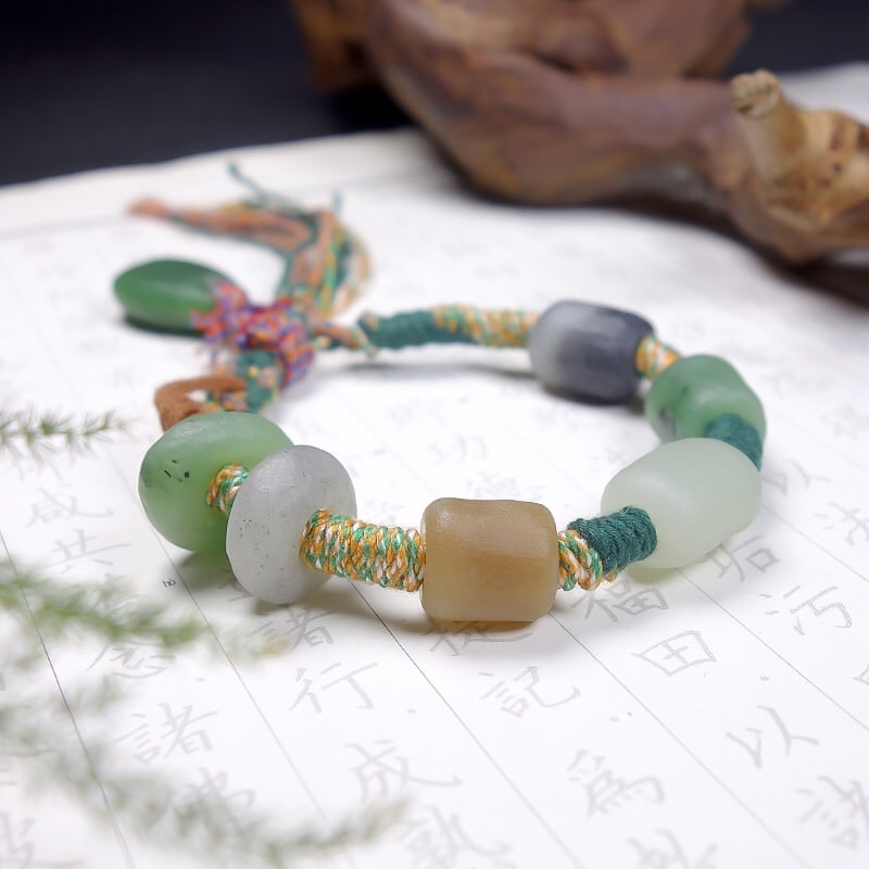 Hand knitting Hetian Jade Hand Chain - 2