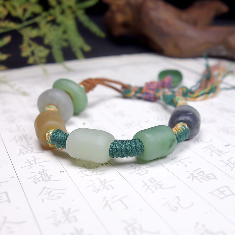 Hand knitting Hetian Jade Hand Chain - 3