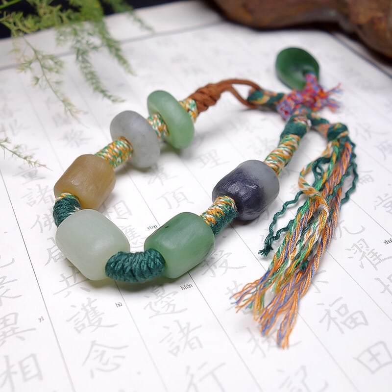 Hand knitting Hetian Jade Hand Chain - 4