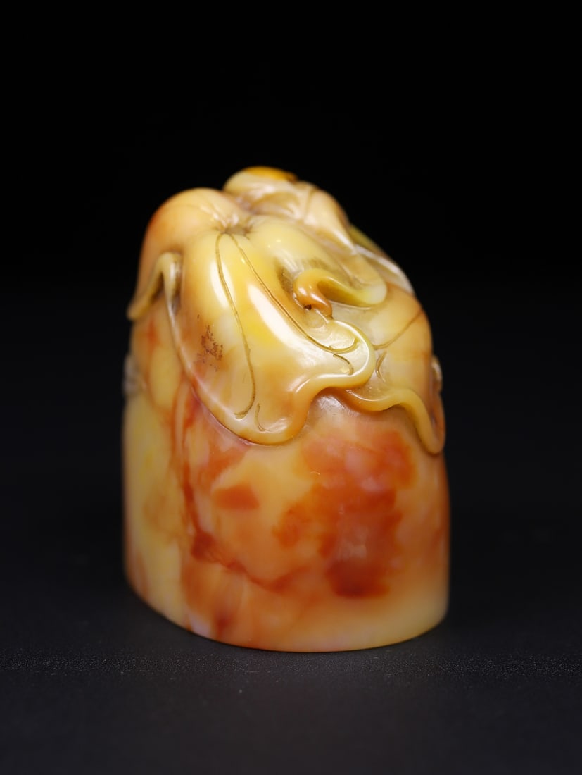 Shoushan Soapstone Hand-Carved Seal/Stamp Lotus - 8