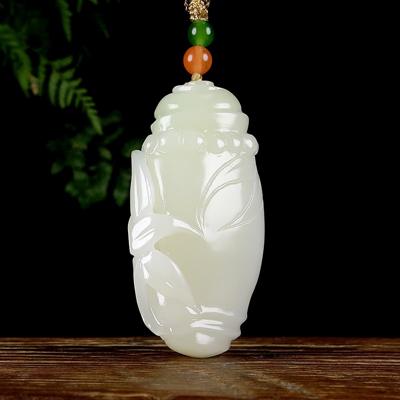 Hetian Jade Pendant Bamboo,Certificate - 2