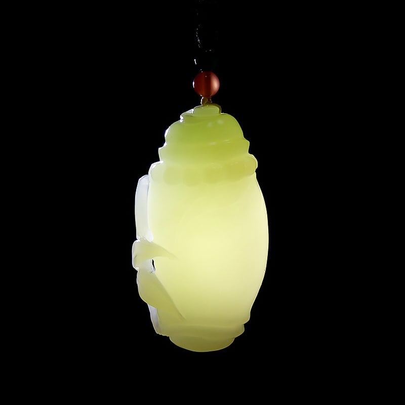 Hetian Jade Pendant Bamboo,Certificate - 6