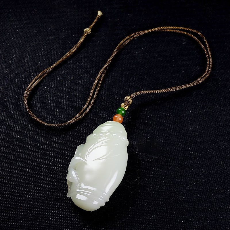 Hetian Jade Pendant Bamboo,Certificate - 7