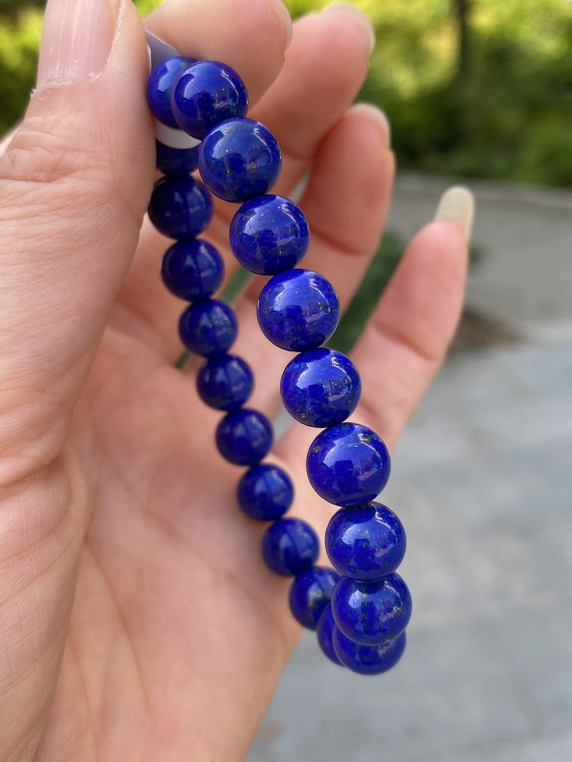 9mm Lapis Lazuli Beads Hand Chain - 5
