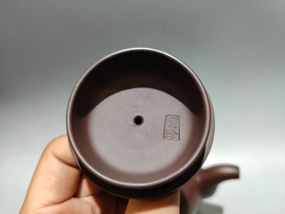 Yixing Zisha Clay Teapot w Artist Signed - 7