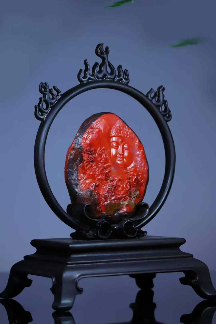 Nanhong Agate Statue - Buddha,Certificate - 5