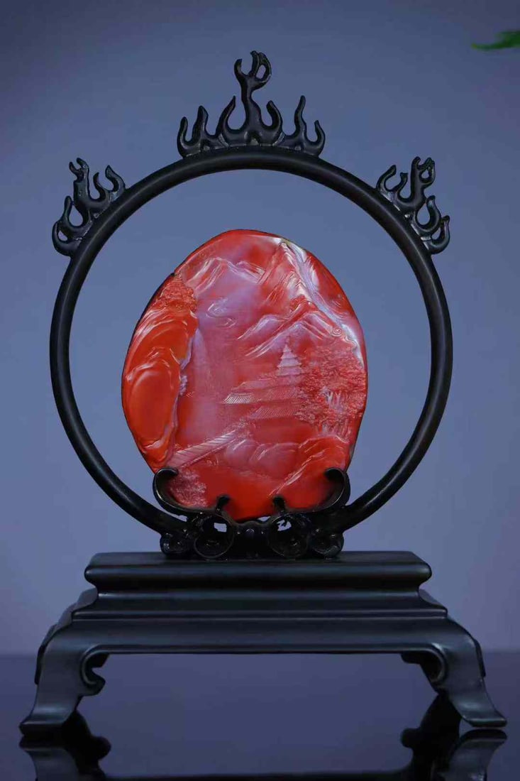 Nanhong Agate Statue - Buddha,Certificate - 7