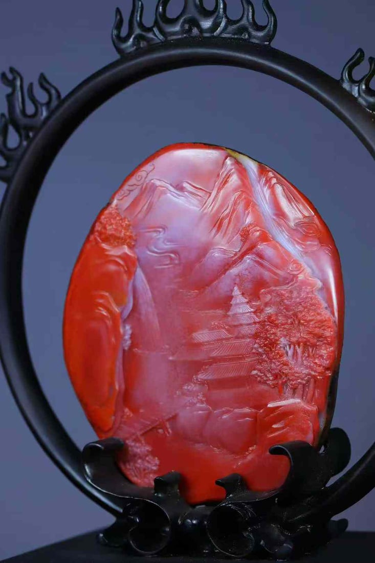 Nanhong Agate Statue - Buddha,Certificate - 8