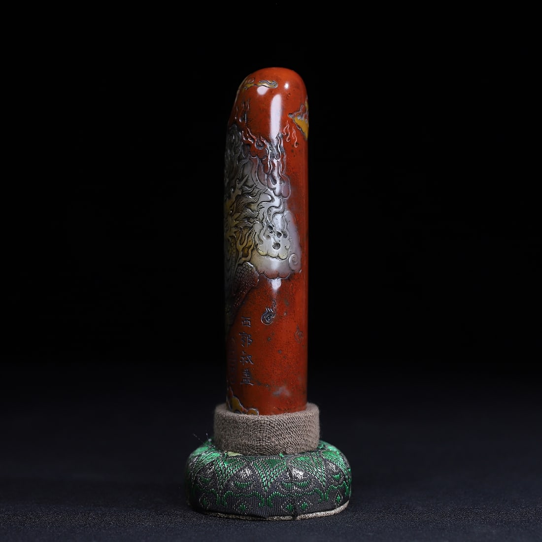 Shoushan Soapstone Hand-Carved Seal/Stamp Fortune Dragon w Box - 4