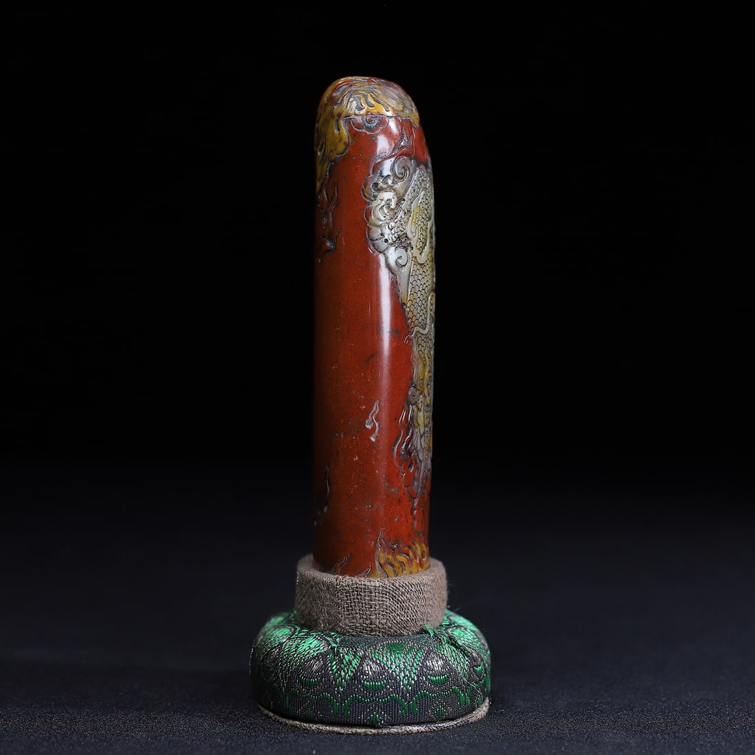 Shoushan Soapstone Hand-Carved Seal/Stamp Fortune Dragon w Box - 7