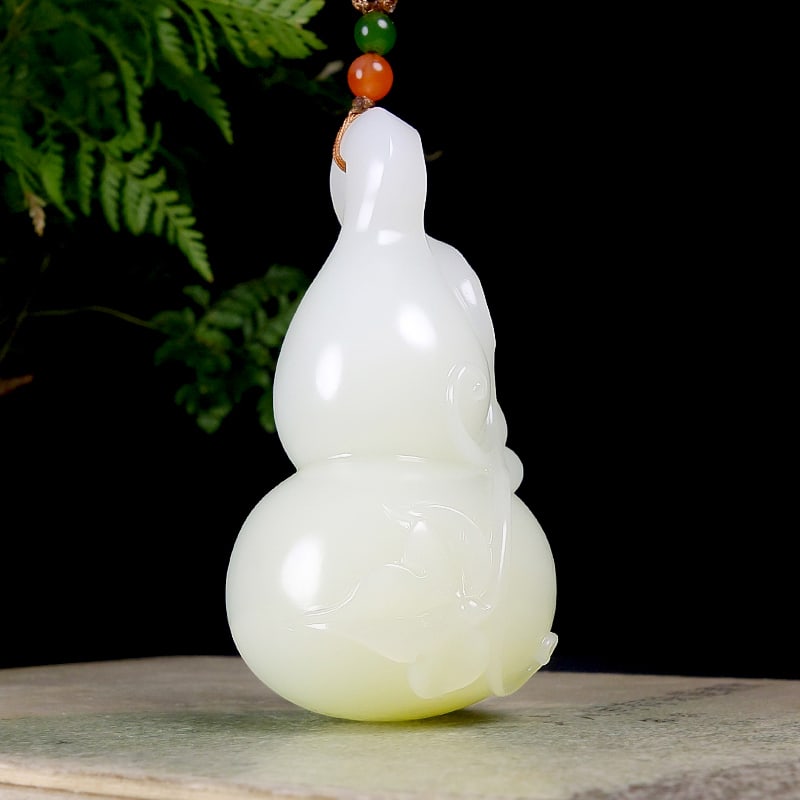 Hetian Jade Pendant - Gourd - 2