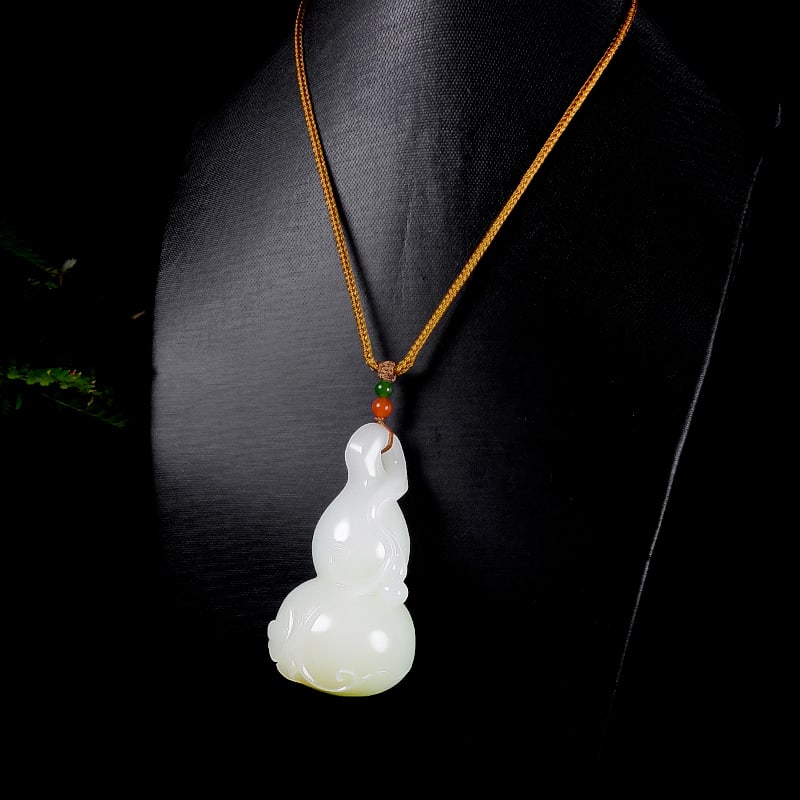 Hetian Jade Pendant - Gourd - 8