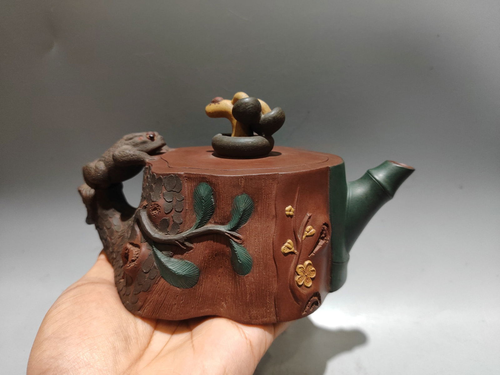 Yixing Zisha Clay Teapot w Artist Signed - 3