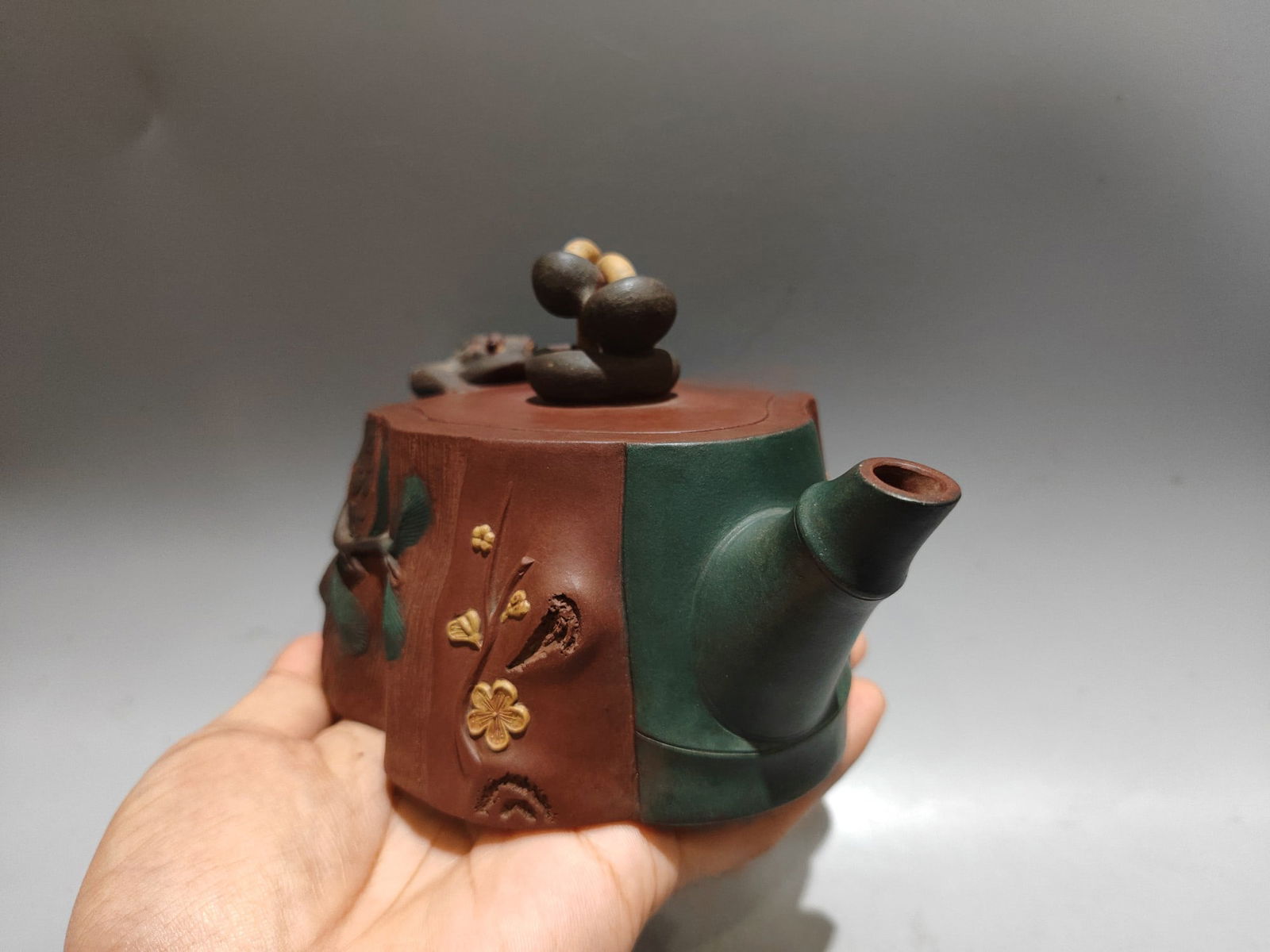 Yixing Zisha Clay Teapot w Artist Signed - 4