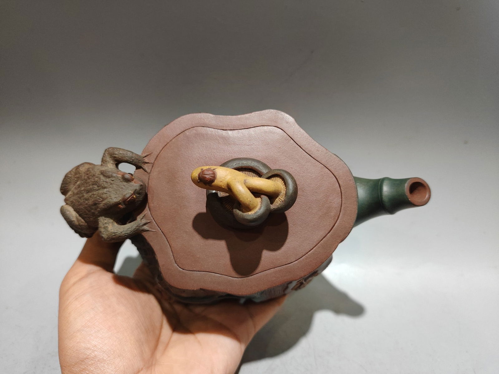 Yixing Zisha Clay Teapot w Artist Signed - 5