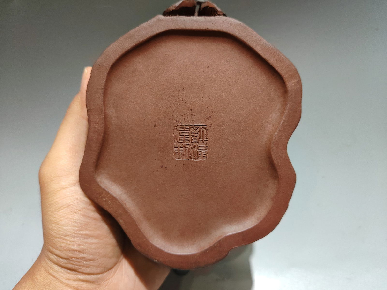 Yixing Zisha Clay Teapot w Artist Signed - 8