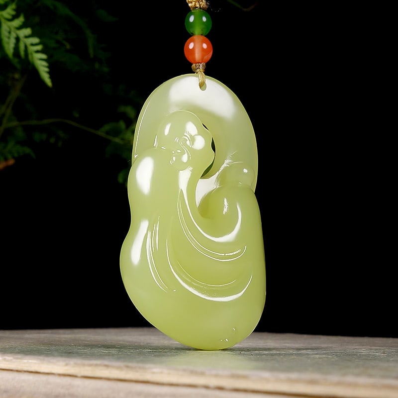 Hetian Jade Pendant - Buddha,Certificate - 2
