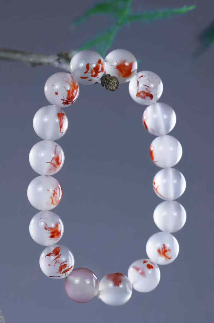 11.5mm Nanhong Agate Beads Bracelet - 4