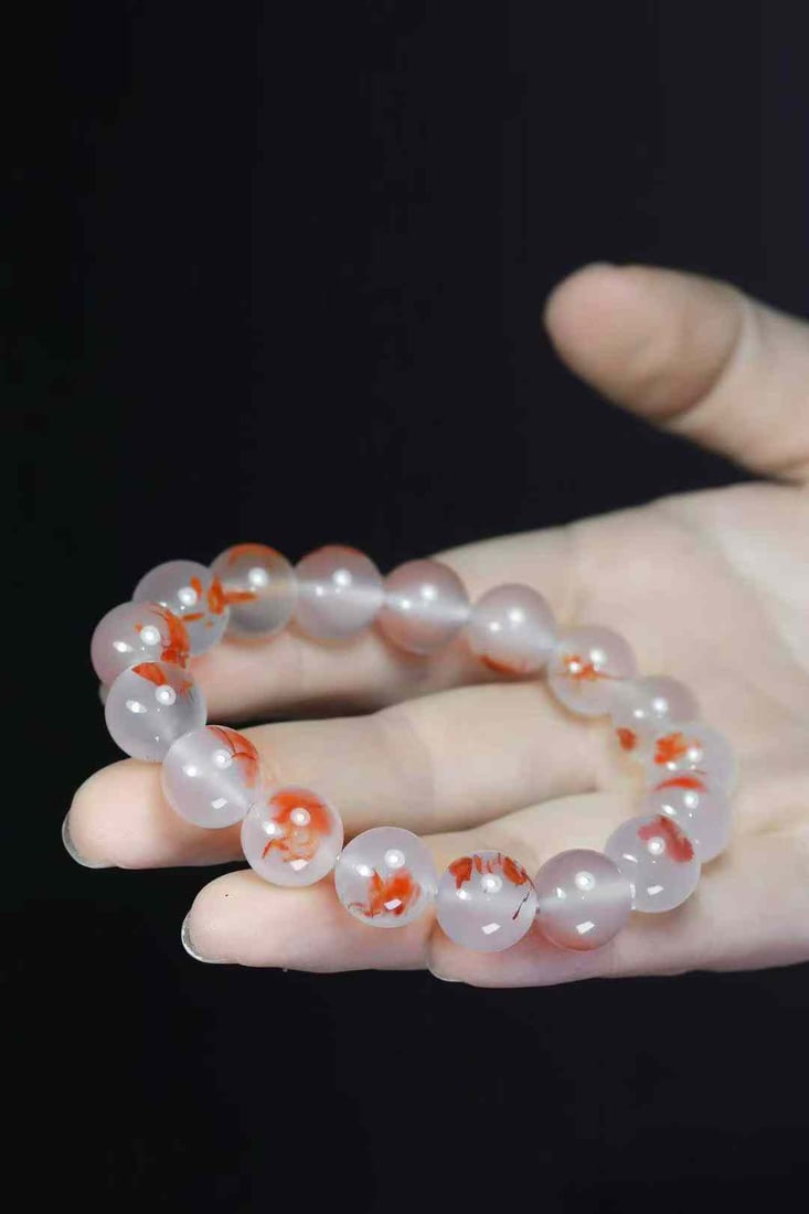11.5mm Nanhong Agate Beads Bracelet - 6