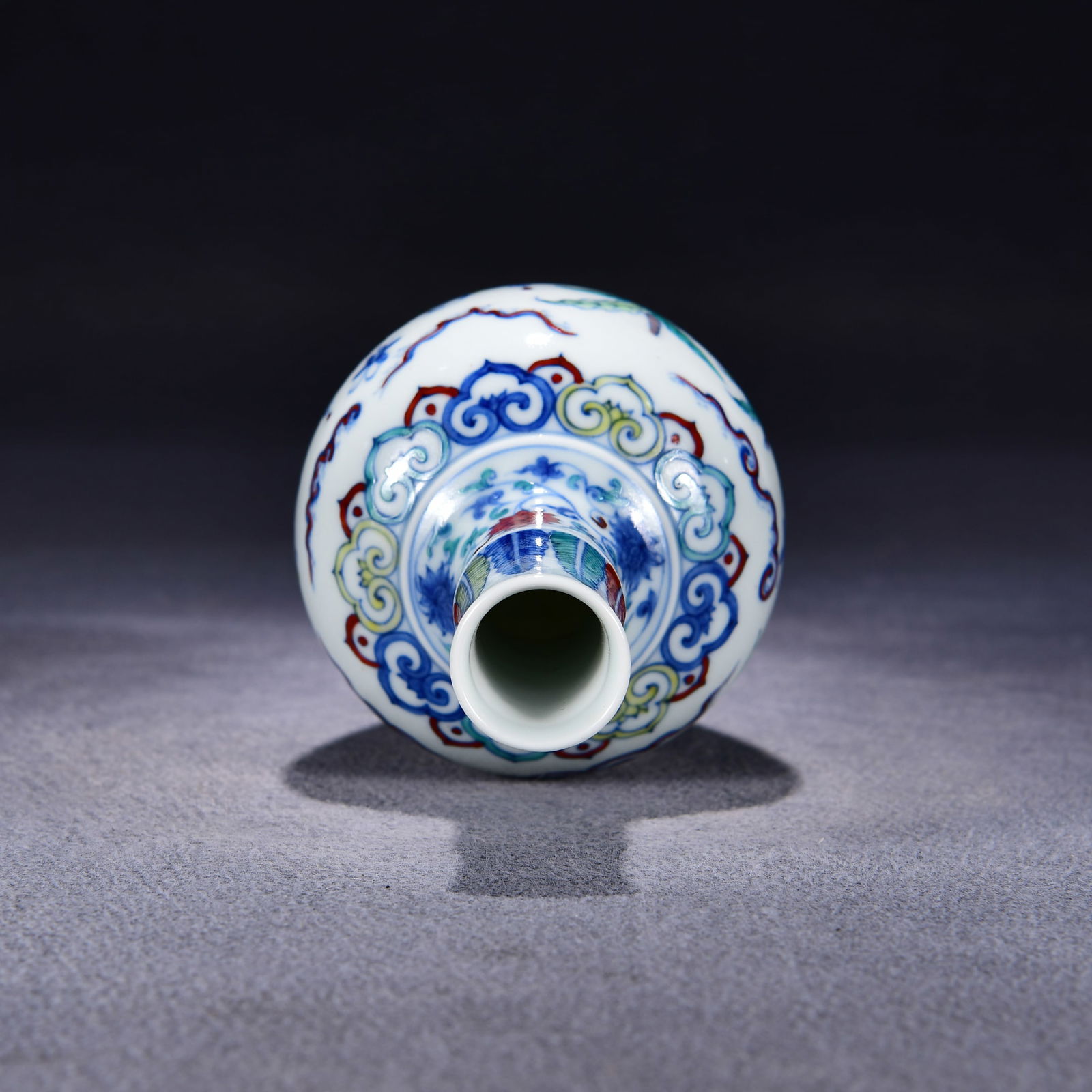 Porcelain Vase Doucai w Kid,Flower - 7