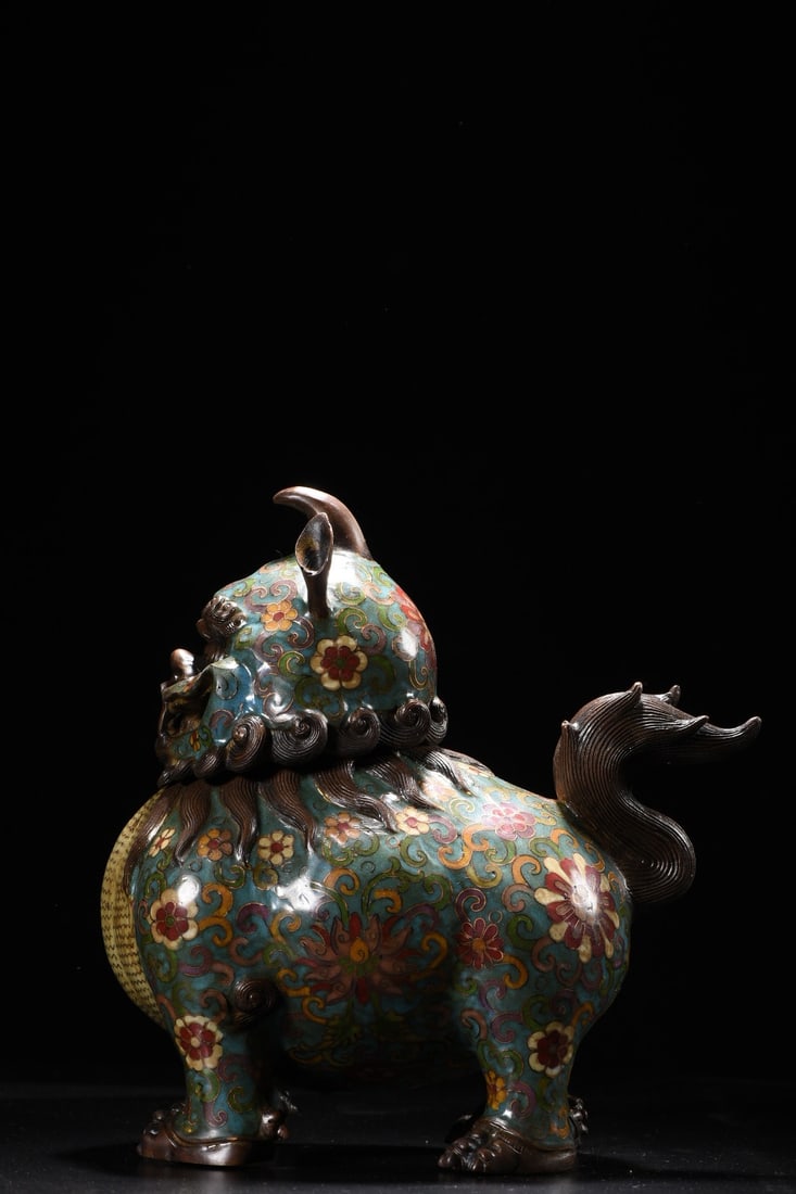 Bronze Cloisonne Incense Burner,Lion - 6