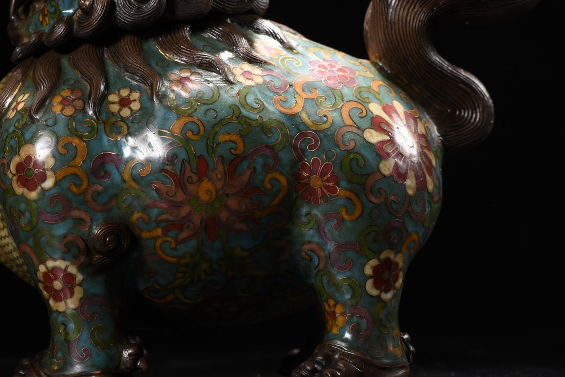 Bronze Cloisonne Incense Burner,Lion - 7