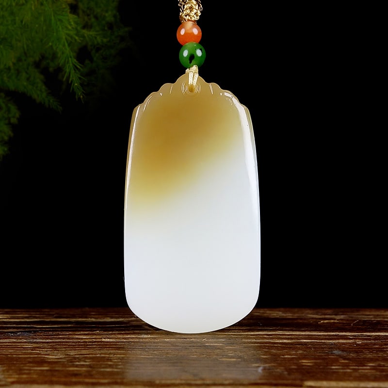 Hetian Jade Lucky Pendant with Certificate: Title: Hetian Jade Lucky Pendant with Certificate Origin: Chinese Date/Period: After2020 Materials: Hetian Jade Dimensions: 43x23x8(mm) 1.69x0.91x0.31(inches) Weight 0.05 lbs/21.6g Reserve: $559.00 Sh