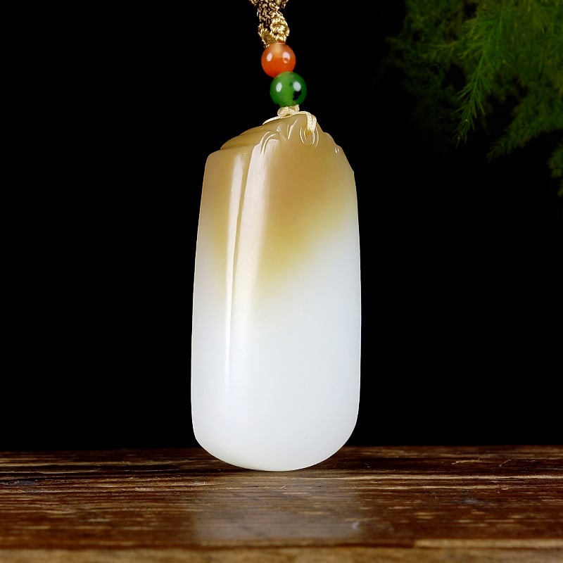Hetian Jade Lucky Pendant with Certificate - 2
