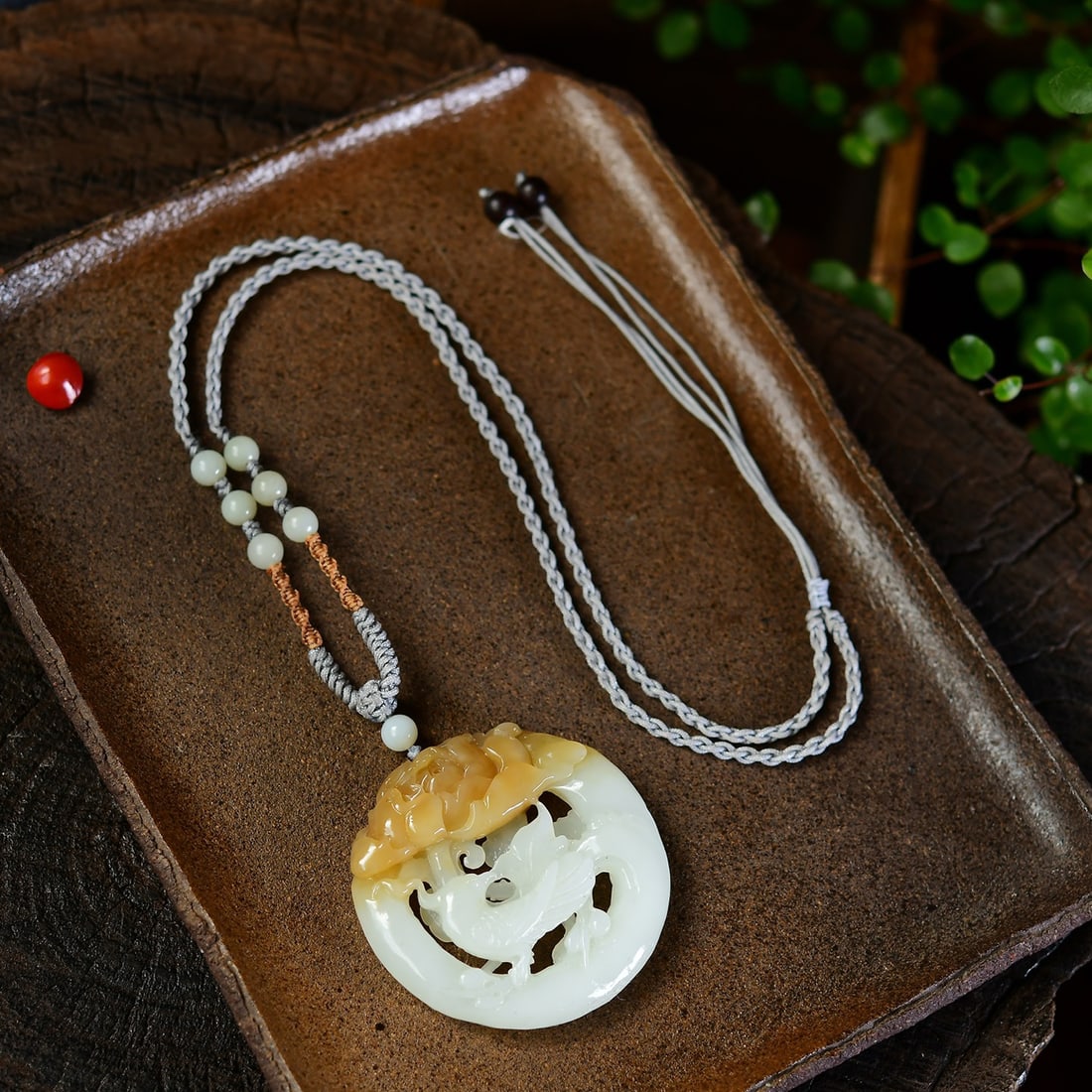 Natural Sugar White Hetian Jade Hand-Carved Animal Pendant w Plum Flower & Magpie: Title: Natural Sugar White Hetian Jade Hand-Carved Animal Pendant w Plum Flower & Magpie Origin: Chinese Date/Period: After2020 Materials: Hetian Jade Dimensions: 51.5 x 10.5 (mm) 2.03 x 0.41