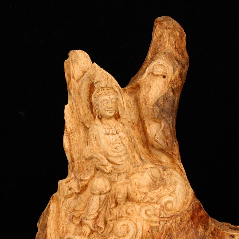 Yabai Wood Hand-Carved Kwan-yin Statue - 2