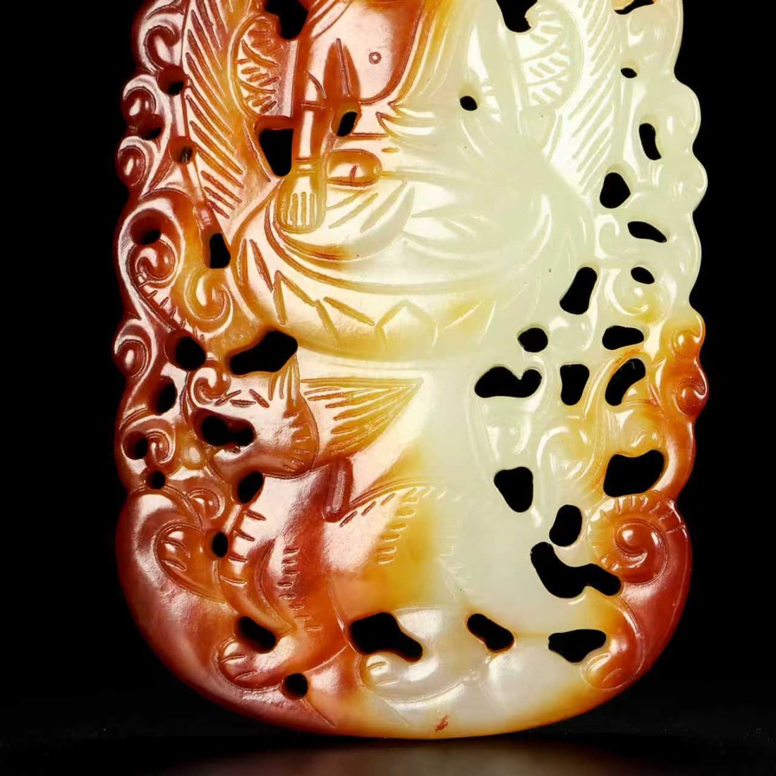 Openwork Hetian Jade Hand-Carved Buddhan Beast Pendant - 8