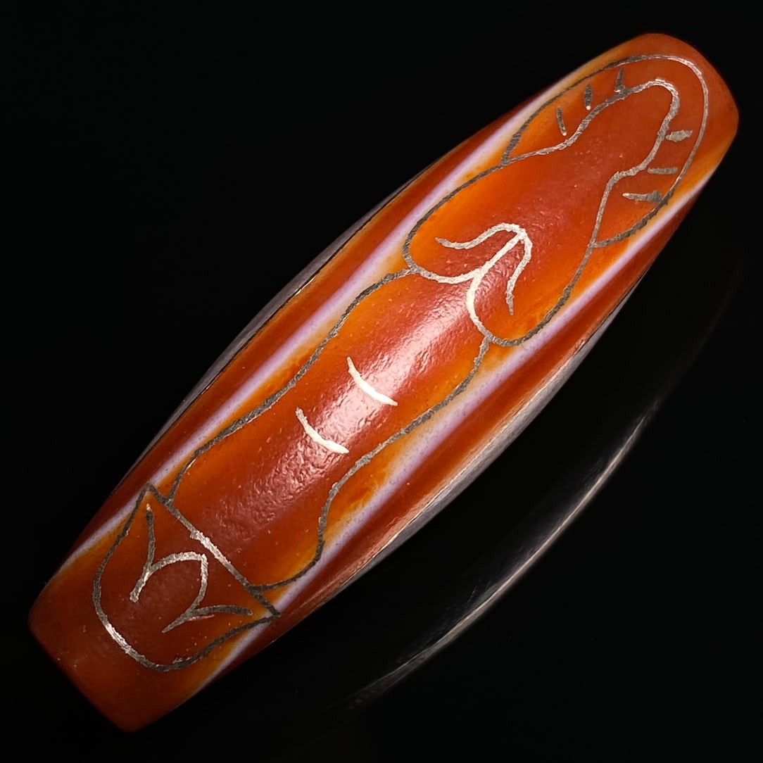 DZI Agate Inlay Silver Wires Pendant - 2