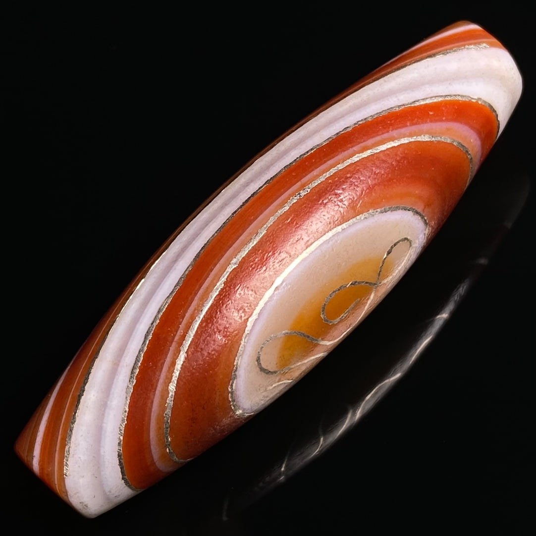 DZI Agate Inlay Silver Wires Pendant - 6