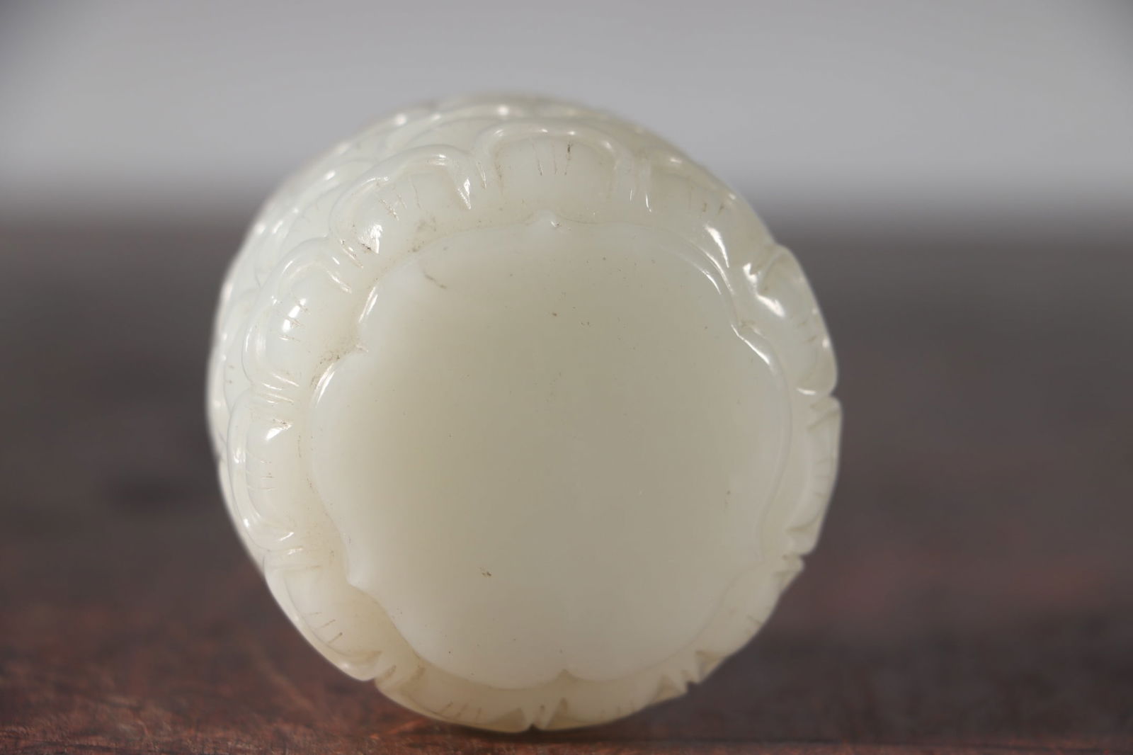 Hetian Jade Hand-Carved Lotus Cup,Old - 7