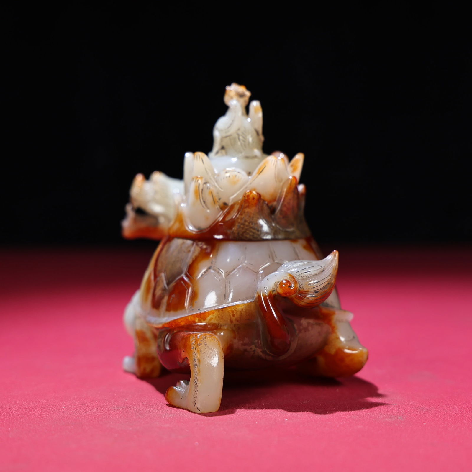 Hetian Jade Incense Burner Statue Dragon Turtle,Phoenix - 2