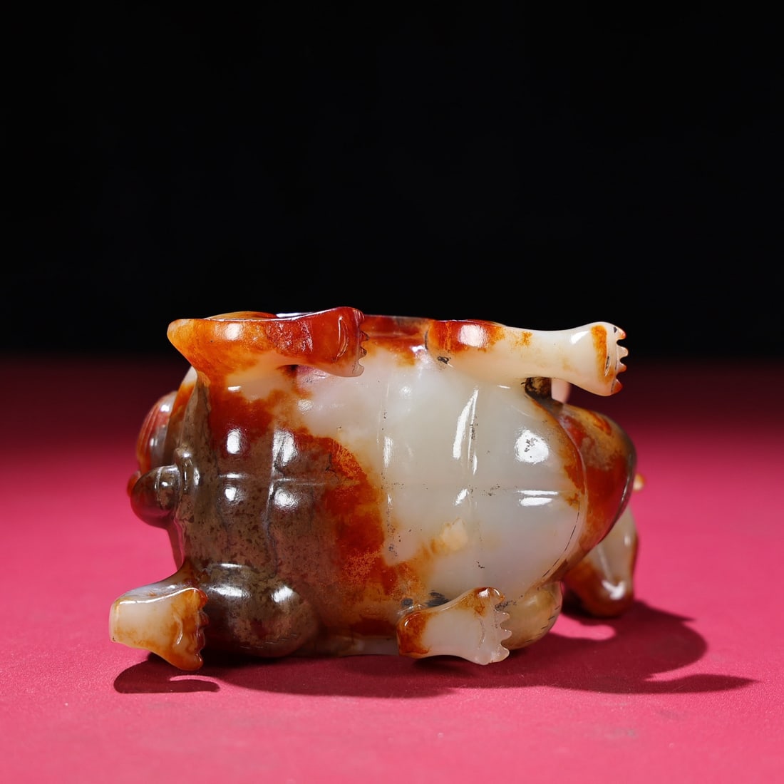 Hetian Jade Incense Burner Statue Dragon Turtle,Phoenix - 9