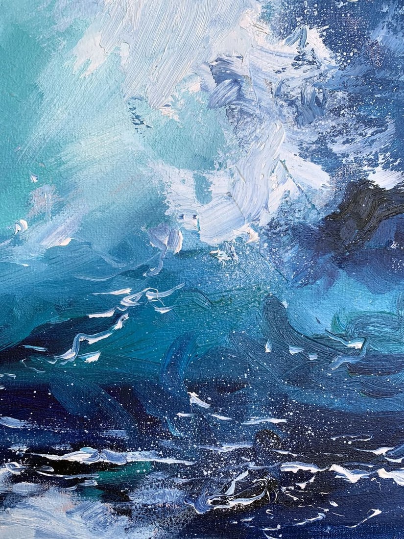 Oil painting Sea wavy breeze Tatyana Derdey - 11