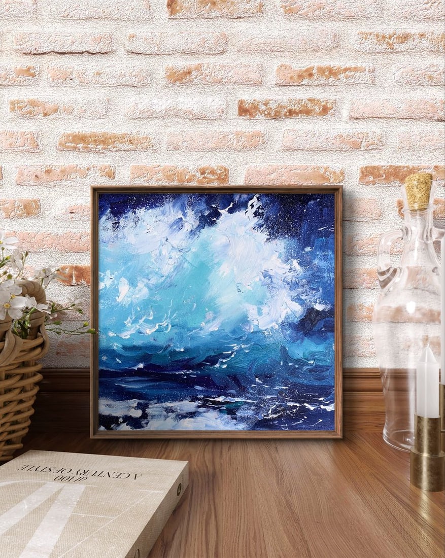 Oil painting Sea wavy breeze Tatyana Derdey - 3