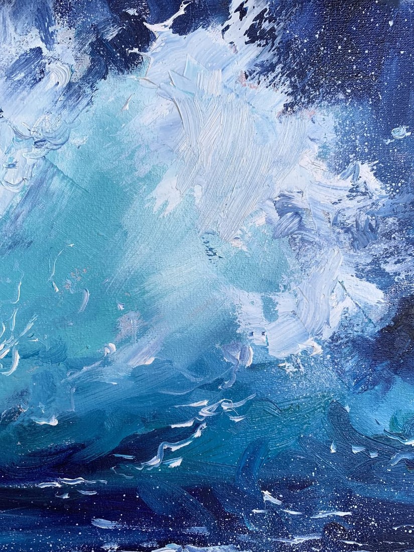Oil painting Sea wavy breeze Tatyana Derdey - 6