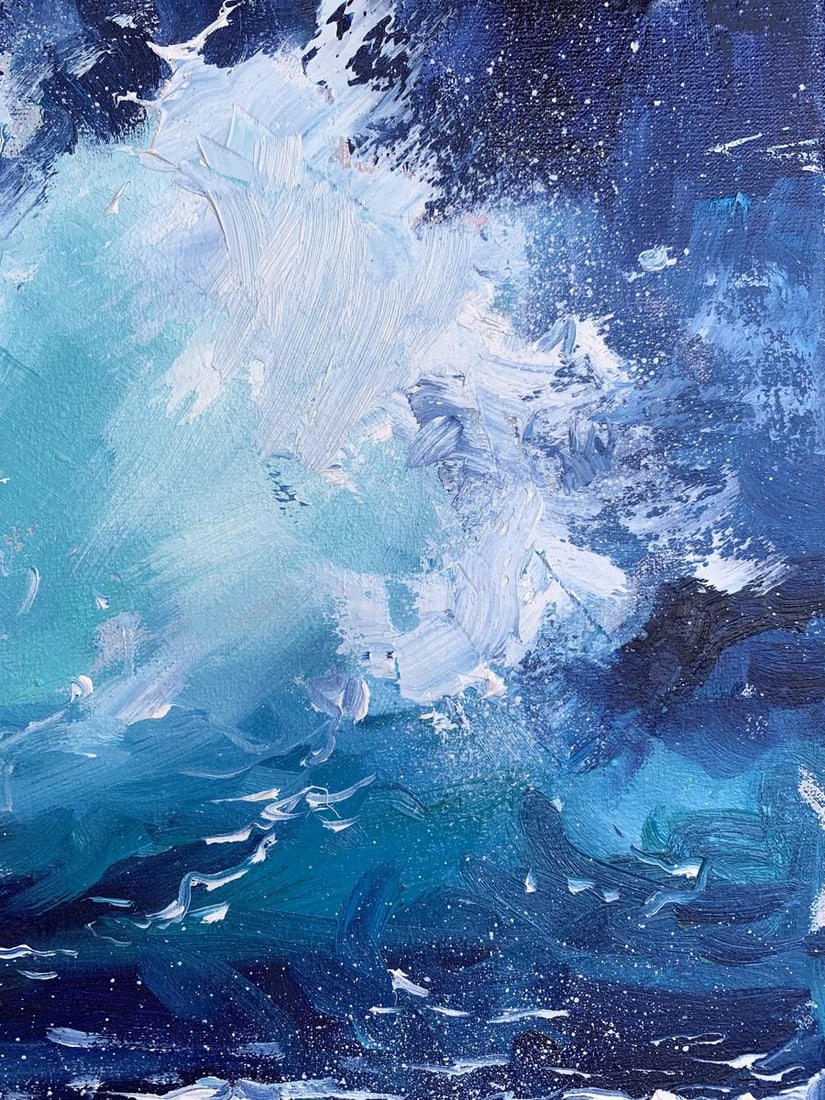 Oil painting Sea wavy breeze Tatyana Derdey - 7