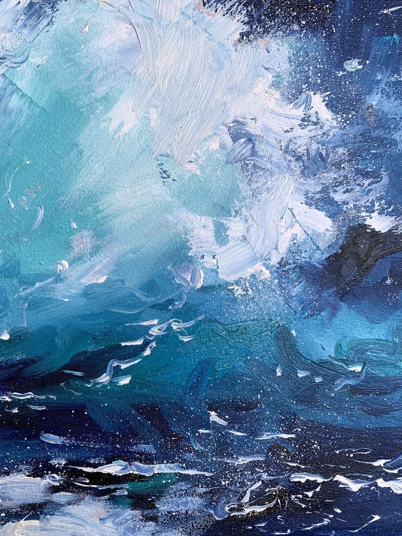 Oil painting Sea wavy breeze Tatyana Derdey - 8