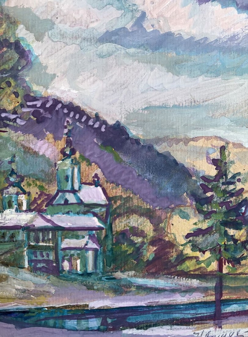 Oil painting Spring near the monastery Nikolay Leshchuk - 9