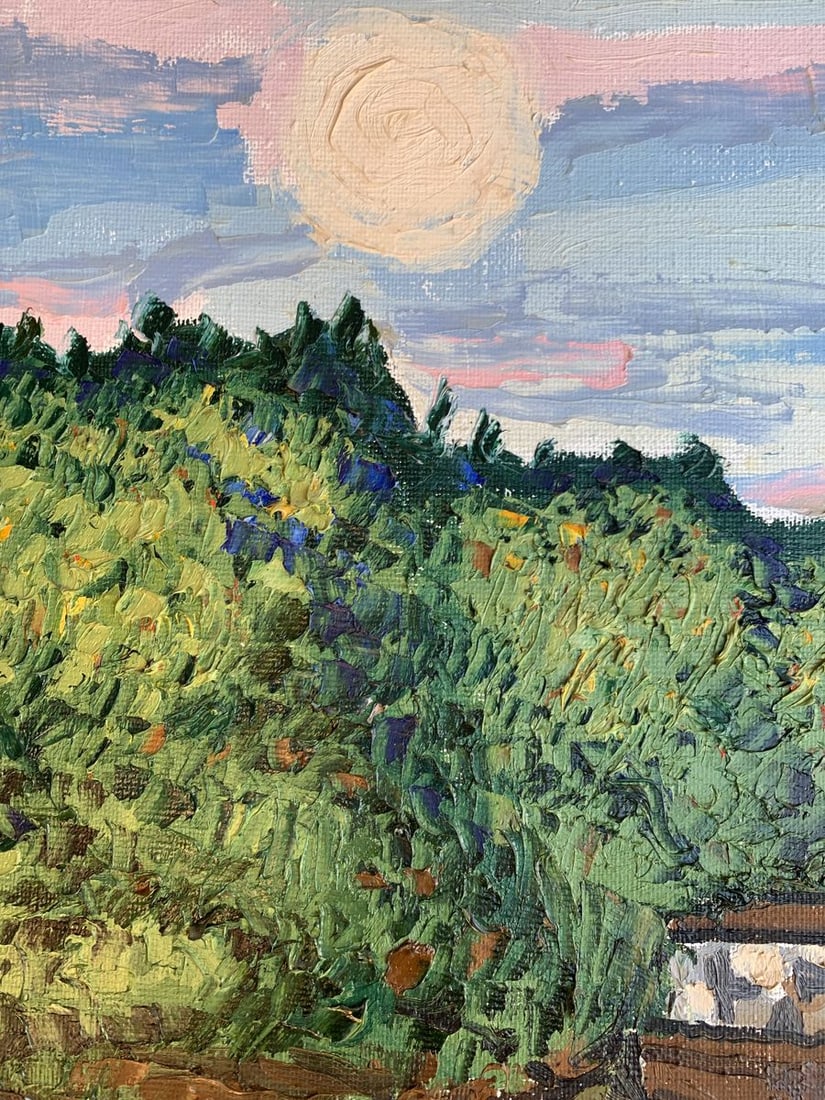 Oil painting Warm day by the river Oleksandr Gukalov - 4